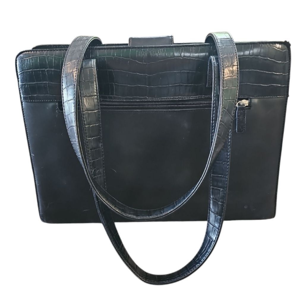 Buxton Black Elegant Black Crocodile-Embossed Office‎ Executive Bag